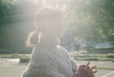 Woman at park during sunny day