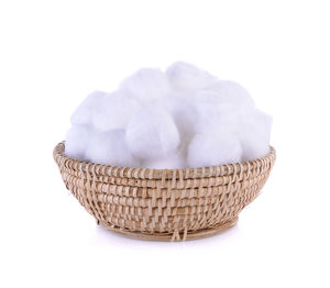 High angle view of bread in basket