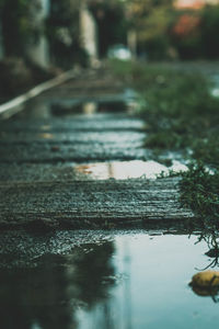 Surface level of water flowing in river