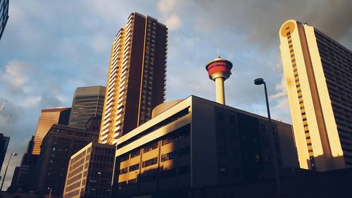 Low angle view of modern building against sky