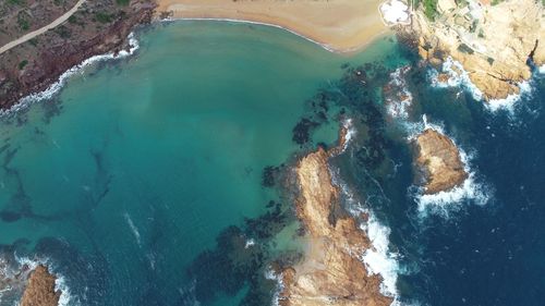 High angle view of beach