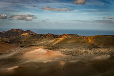 Scenic view of arid landscape against sky