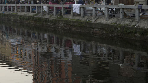 Reflection of building in water