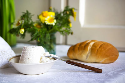 Close-up of food on table