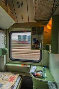 View of bus in train