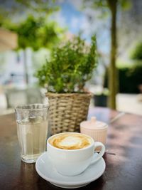 Close-up of coffee on table