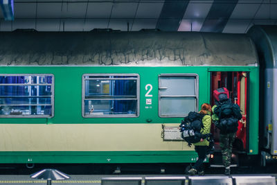 Train at railroad station platform