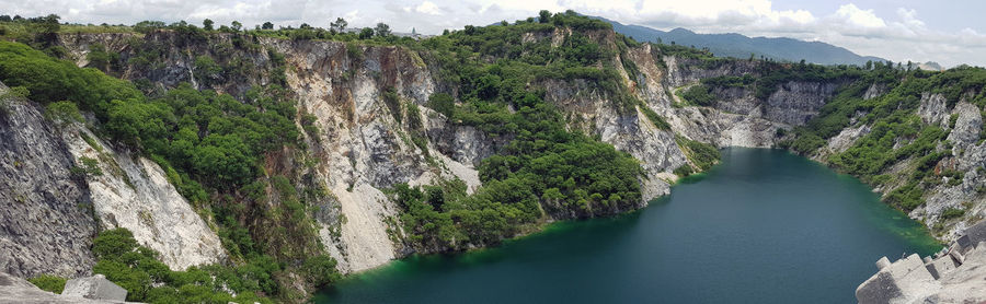 Panoramic view of waterfall