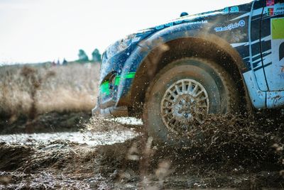 Close-up of car against sky