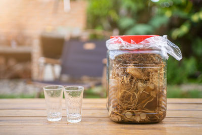 Close-up of drink on table