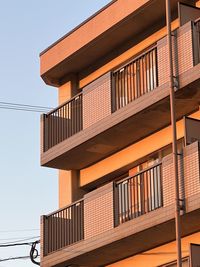 Low angle view of building against clear sky