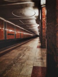 Illuminated subway station