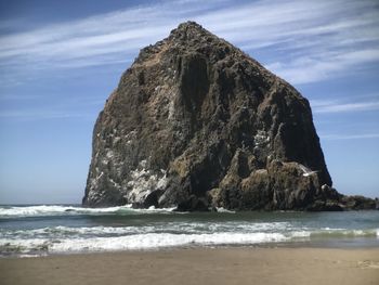 Scenic view of beach against sky