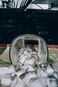 Close-up of ice cream in glass