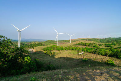 Wind turbine on field