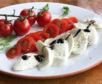 Close-up of fruits in plate