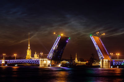 Illuminated city at night