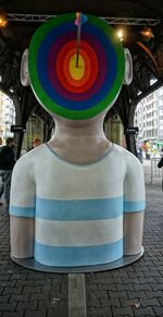 Close-up of multi colored built structure