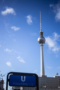 Low angle view of berlin television station 