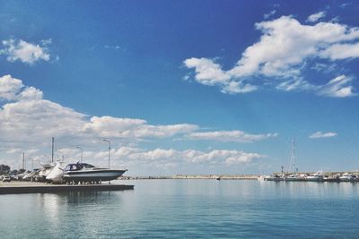 Boats in calm sea