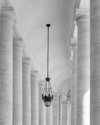 Low angle view of lighting equipment in building