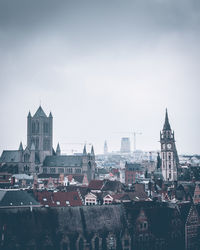 Cityscape of ghent against sky at old town in belgium