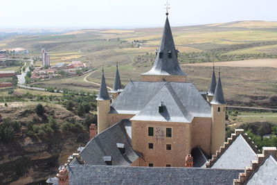 High angle view of a temple