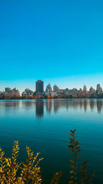  view of lake against clear blue sky