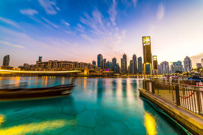 Illuminated city at night