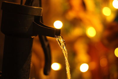 Close-up of fountain in the fall