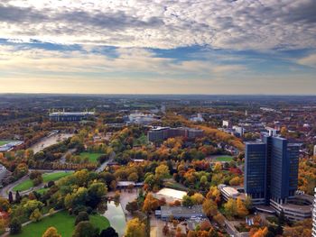 View of park in city