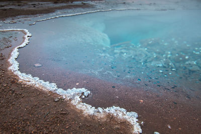 High angle view of geyser