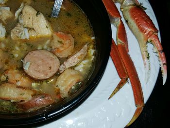 Close-up of soup in bowl