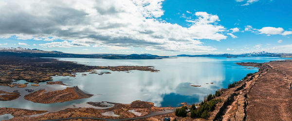 The well visible tectonic plate at thingvellir national park in iceland.