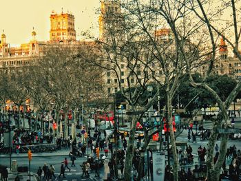 People on street in city