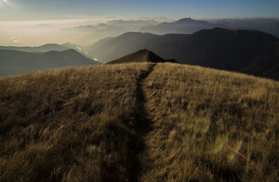 Scenic view of mountains against sky