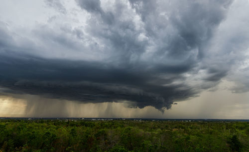 Storm clouds over landscape