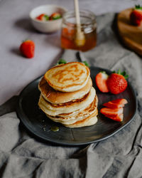 Close-up of breakfast on table