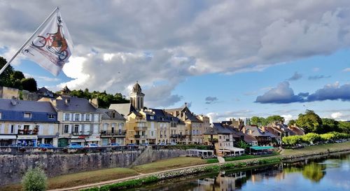 Panoramic view of town against sky