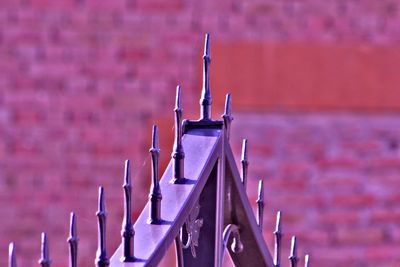 Close-up of temple against building