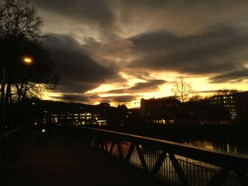 City lit up at sunset