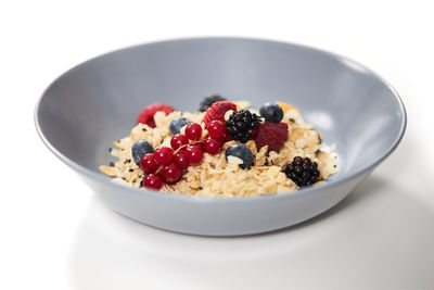 High angle view of breakfast served in bowl