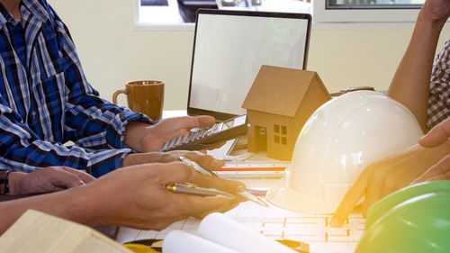 Man working on table