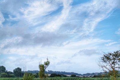 Scenic view of landscape against cloudy sky