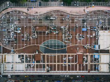 Directly above view of building in city