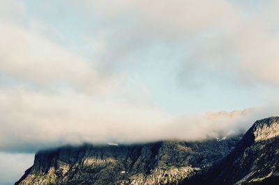 Scenic view of mountains against sky during winter