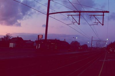 Railroad track at sunset