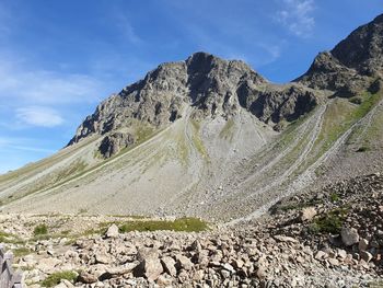 Scenic view of rocky mountains against sky