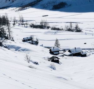 View of snow covered land