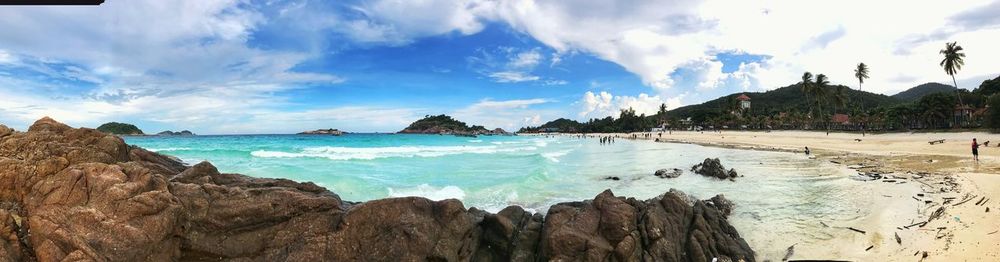 Panoramic view of beach against sky